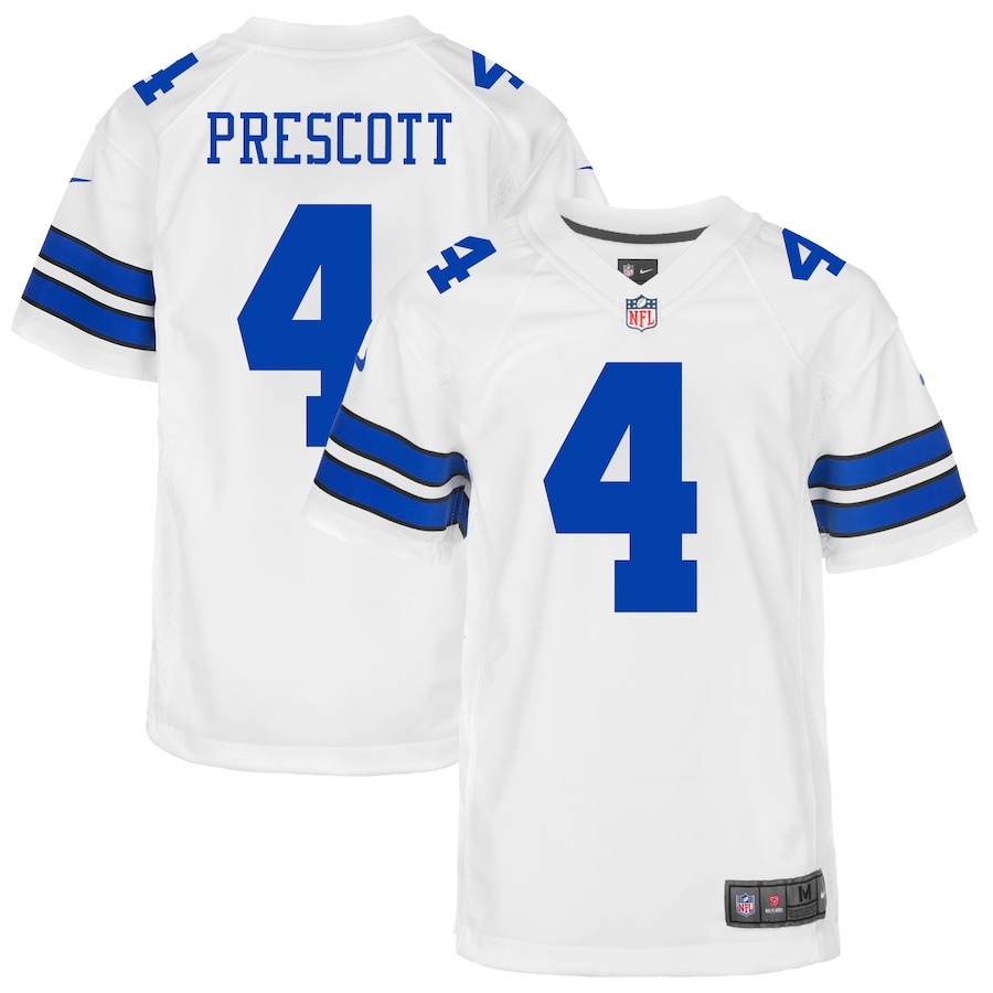 Youth Dallas Cowboys Dak Prescott Nike White Game Jersey - Jersey