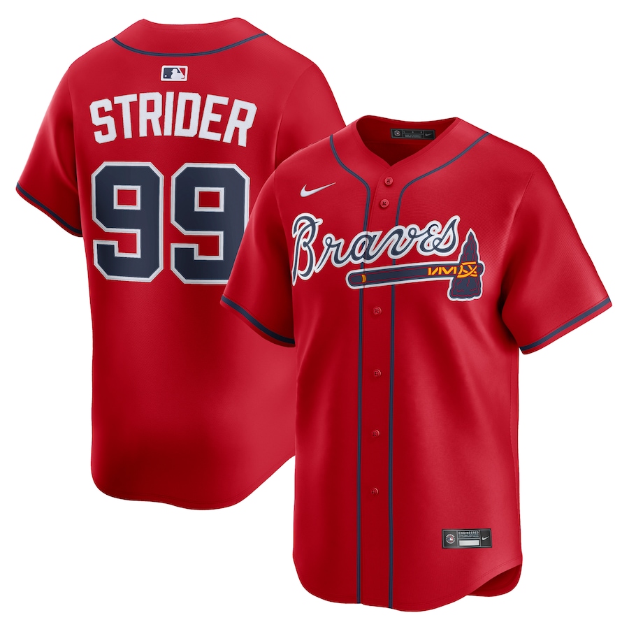 Men's Atlanta Braves Spencer Strider Nike Red Alternate Limited Player Jersey - Jersey