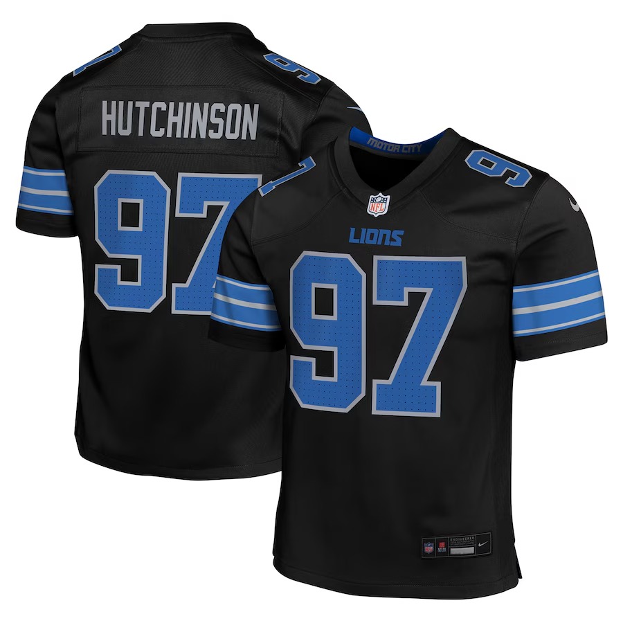 Youth Detroit Lions Aidan Hutchinson Nike Black Alternate Player Game Jersey - Jersey