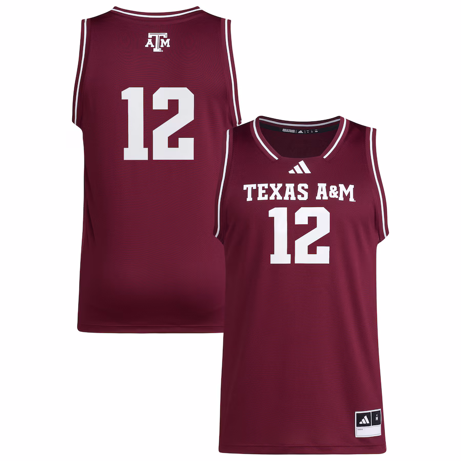 Men's adidas #12 Maroon Texas A&M Aggies Replica Swingman Jersey - Jersey