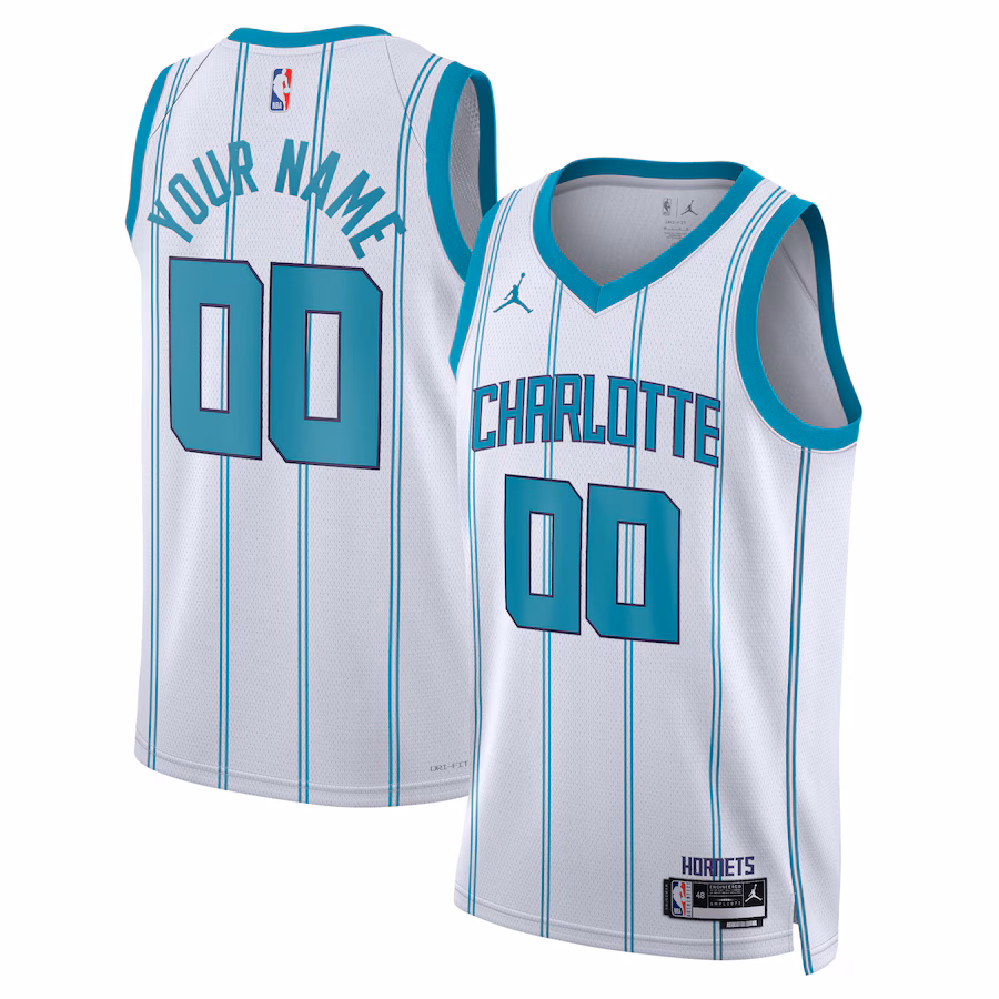 Unisex Charlotte Hornets Jordan Brand White Swingman Custom Jersey - Association Edition - Jersey