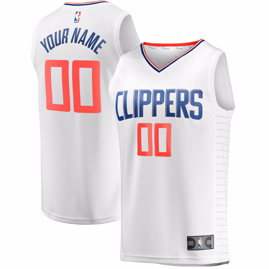 Men's LA Clippers Fanatics White Fast Break Custom Replica Jersey - Association Edition - Jersey