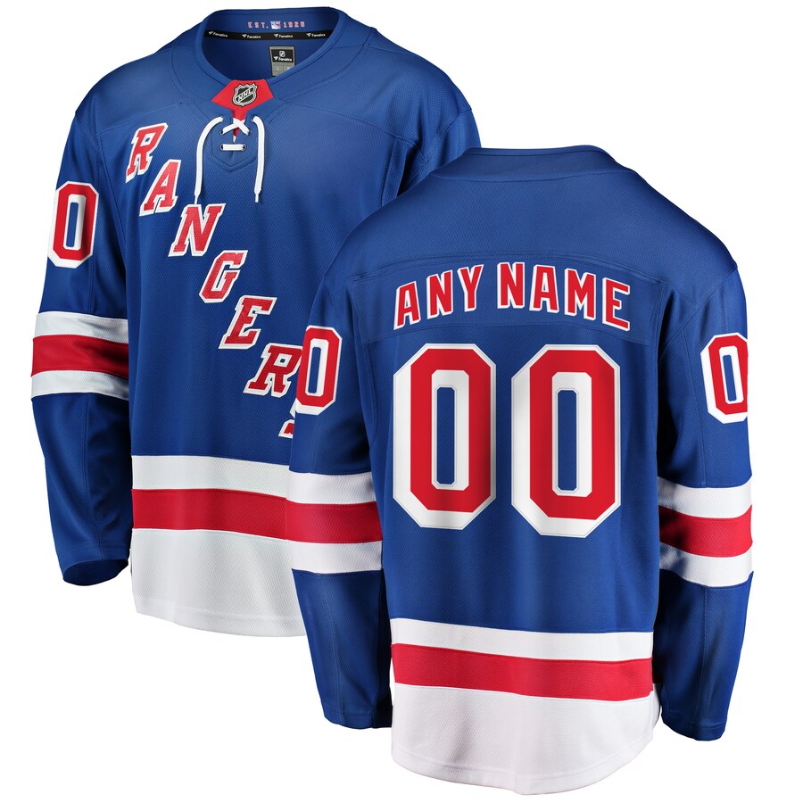 Men's New York Rangers Fanatics Branded Blue Home Breakaway Custom Jersey - Jersey