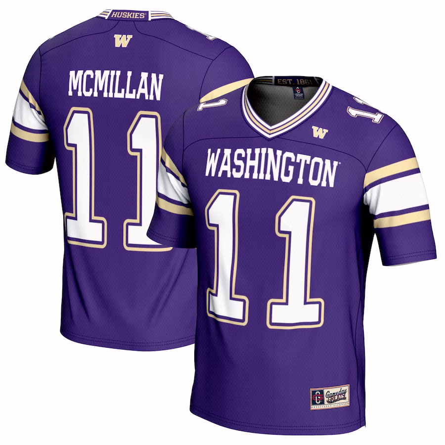 Jalen McMillan Washington Huskies GameDay Greats NIL Player Football Jersey - Purple - Jersey