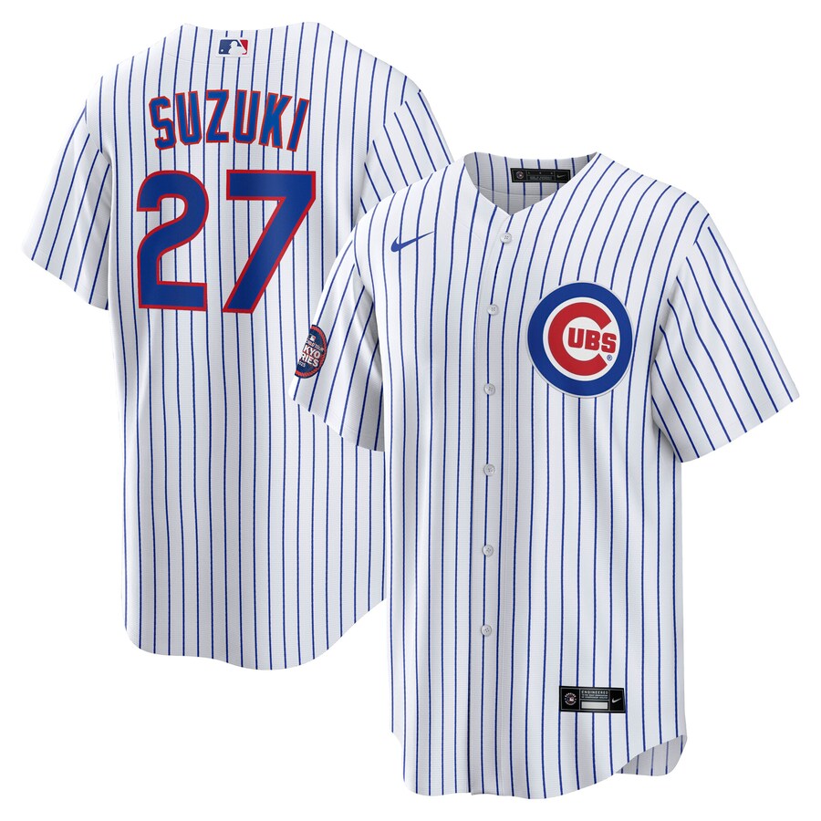 Men's Chicago Cubs Seiya Suzuki Nike White 2025 MLB World Tour: Tokyo Series Home Replica Player Jersey - Jersey