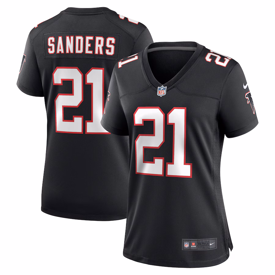 Women's Atlanta Falcons Deion Sanders Nike Black Alternate Retired Player Game Jersey - Jersey