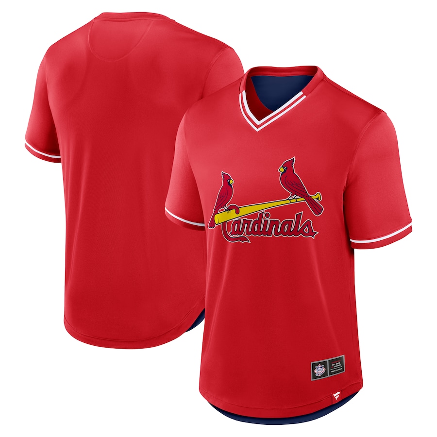 Men's St. Louis Cardinals Fanatics Red Fantastic Finish V-Neck Fashion T-Shirt - Jersey