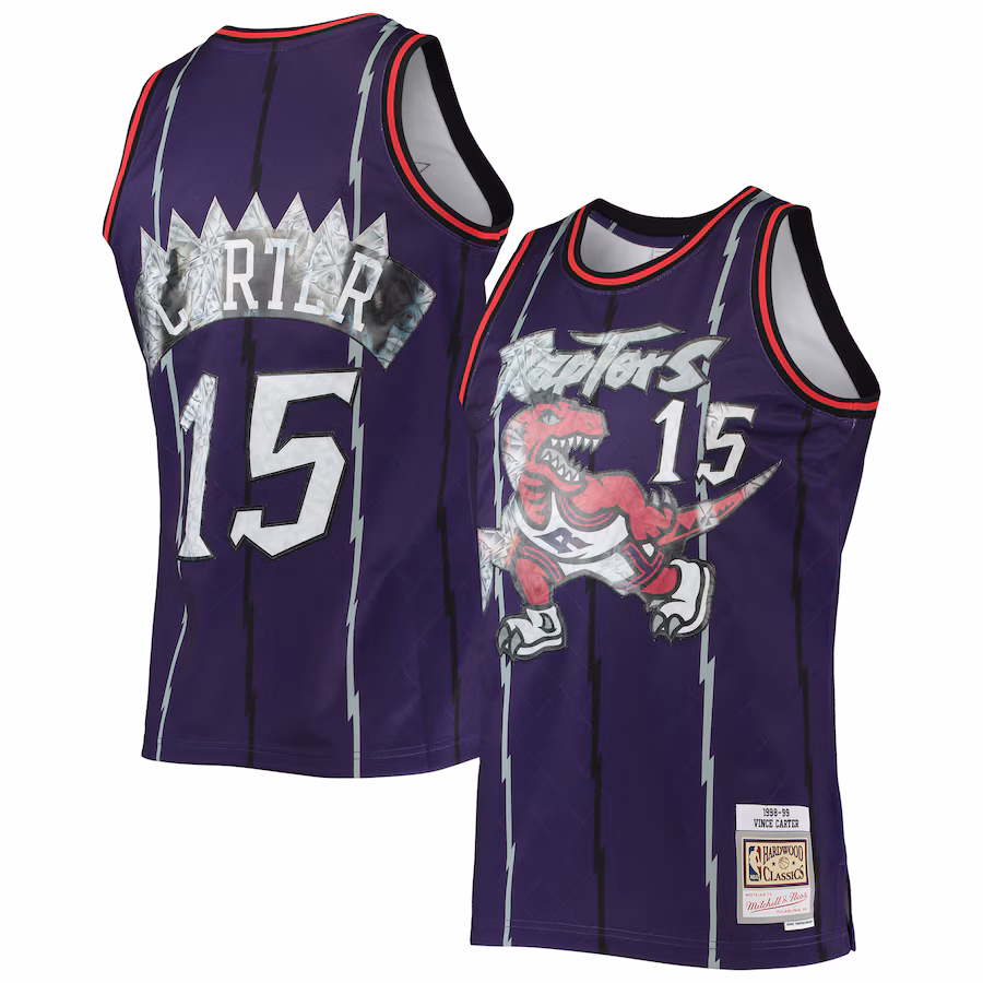 Men's Toronto Raptors Vince Carter Mitchell & Ness Purple 1998/99 Hardwood Classics NBA 75th Anniversary Diamond Swingman Jersey - Jersey
