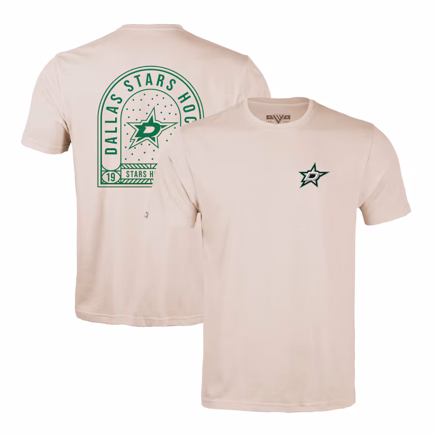 Men's Dallas Stars Levelwear Khaki Richmond Stained Glass T-Shirt - Jersey