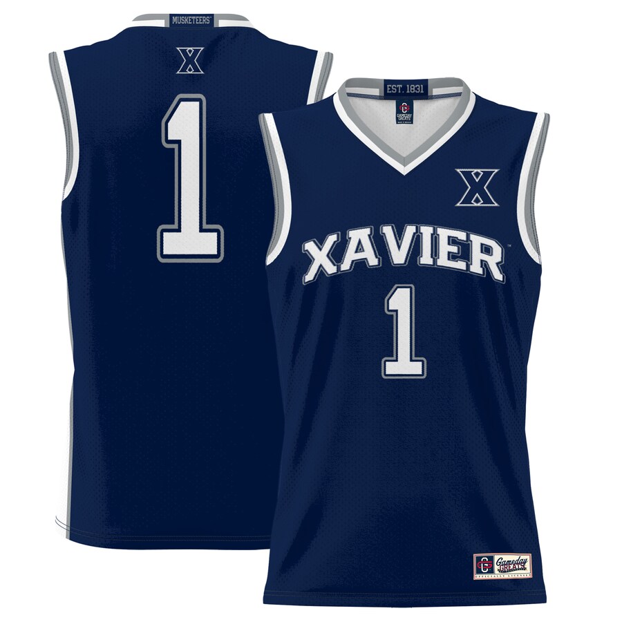 Youth GameDay Greats #1 Navy Xavier Musketeers Lightweight Basketball Jersey - Jersey