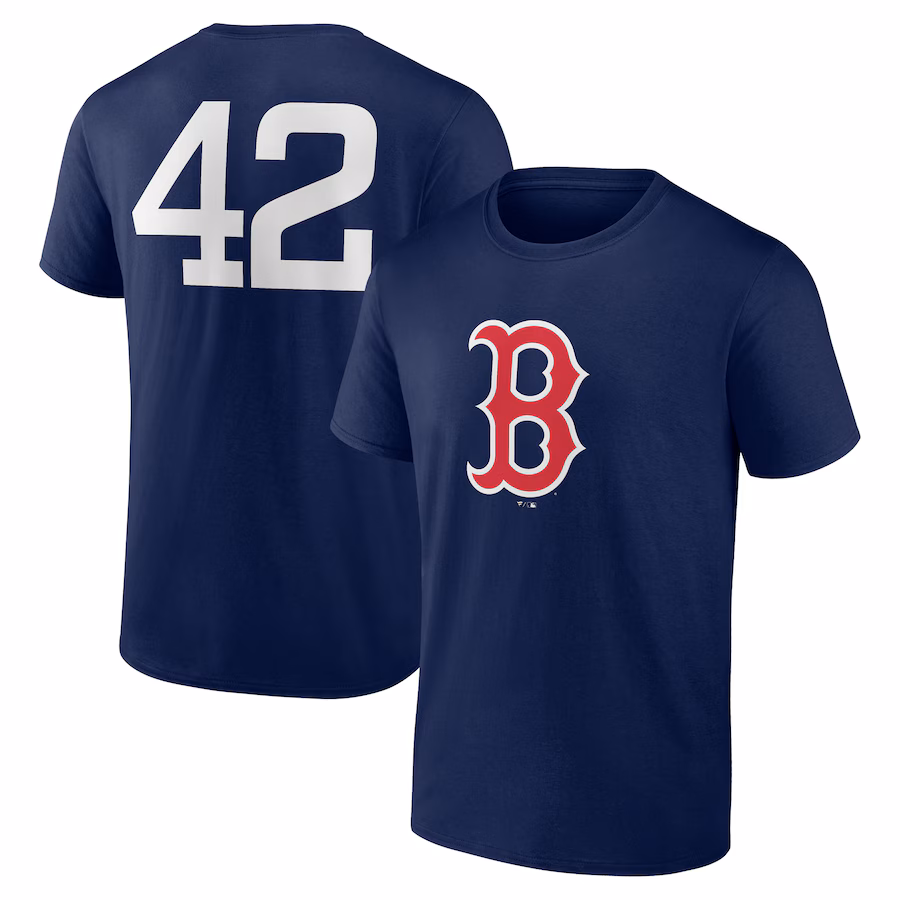 Men's Boston Red Sox Navy Jackie Robinson Day Name & Number T-Shirt - Jersey