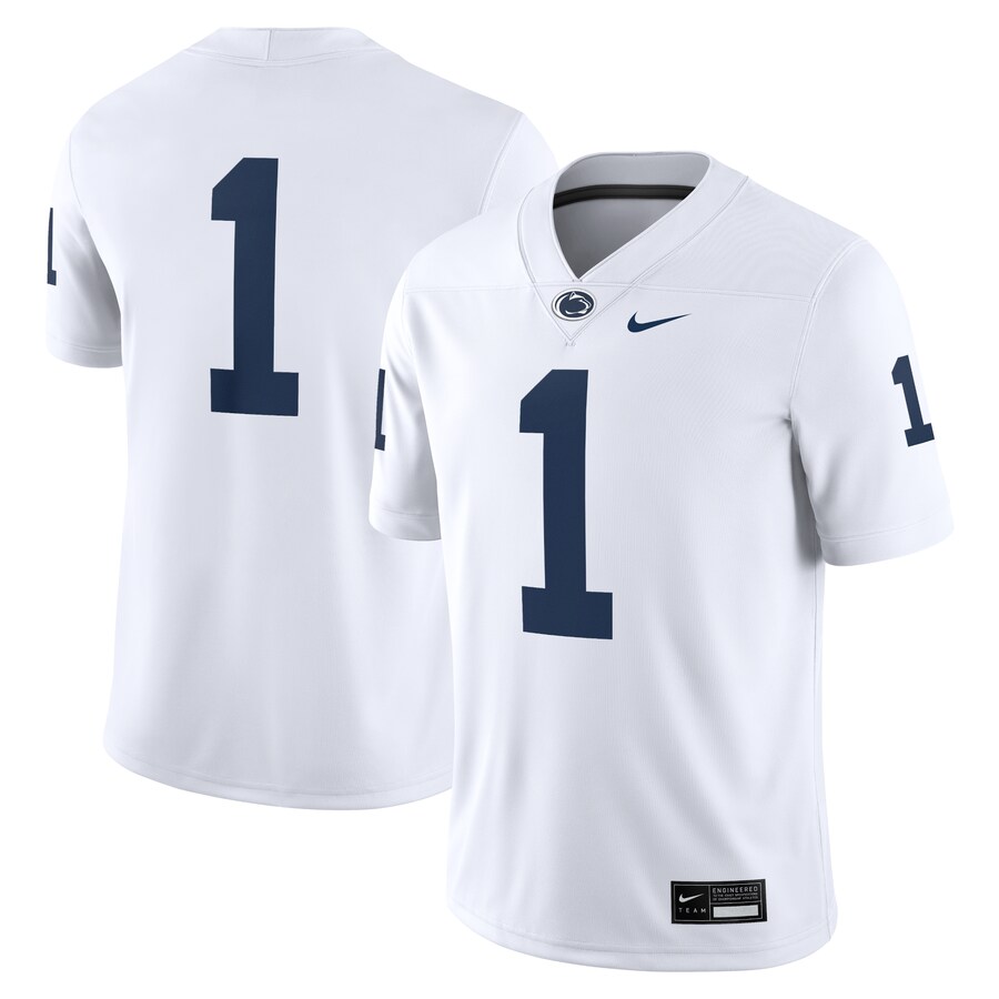 Men's Nike #1 White Penn State Nittany Lions Game Jersey - Jersey