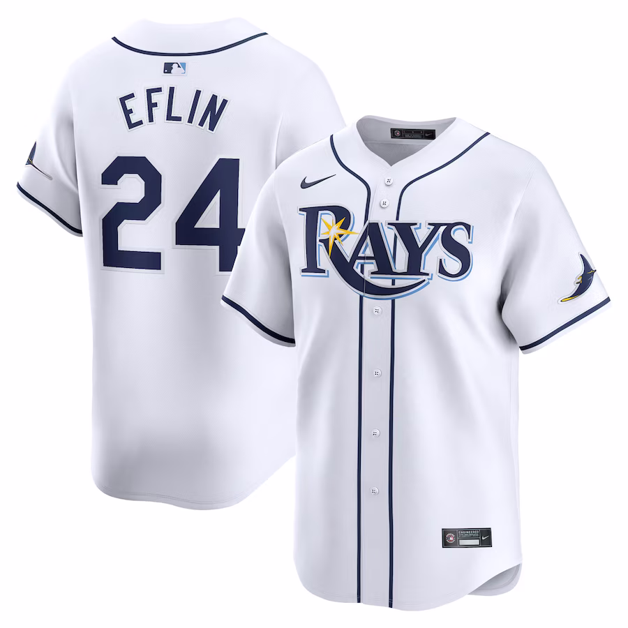 Men's Tampa Bay Rays Zach Eflin Nike White Home Limited Player Jersey - Jersey