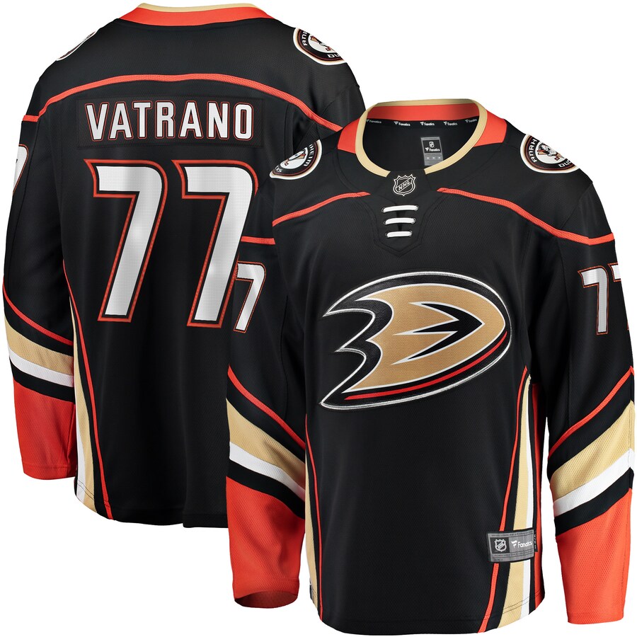 Men's Anaheim Ducks Frank Vatrano Fanatics Branded Black Home Breakaway Player Jersey - Jersey