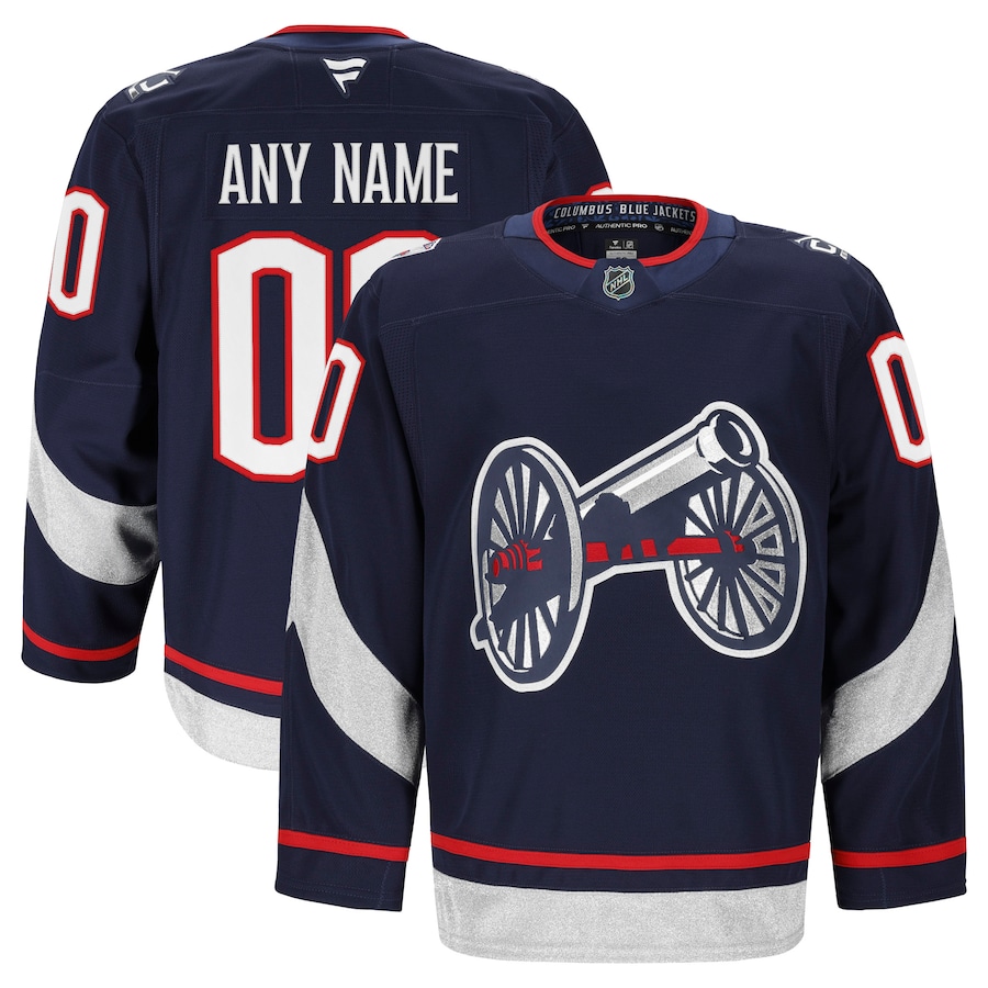 Men's Columbus Blue Jackets Fanatics Navy 2025 NHL Stadium Series Authentic Pro Custom Jersey - Jersey