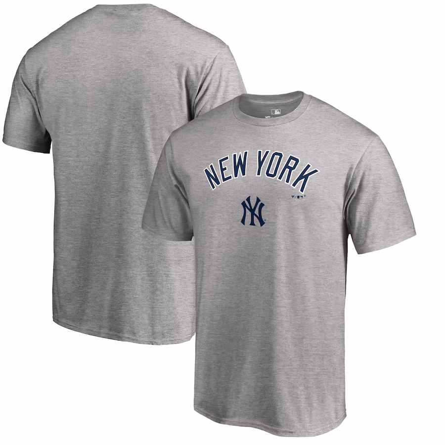 Men's New York Yankees Heathered Gray Team Lockup T-Shirt - Jersey