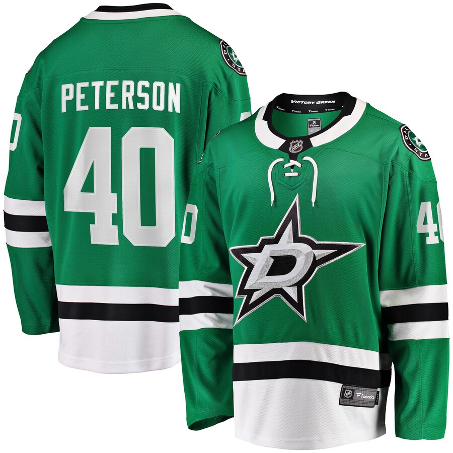Men's Dallas Stars Jacob Peterson Fanatics Branded Kelly Green Home Breakaway Player Jersey - Jersey