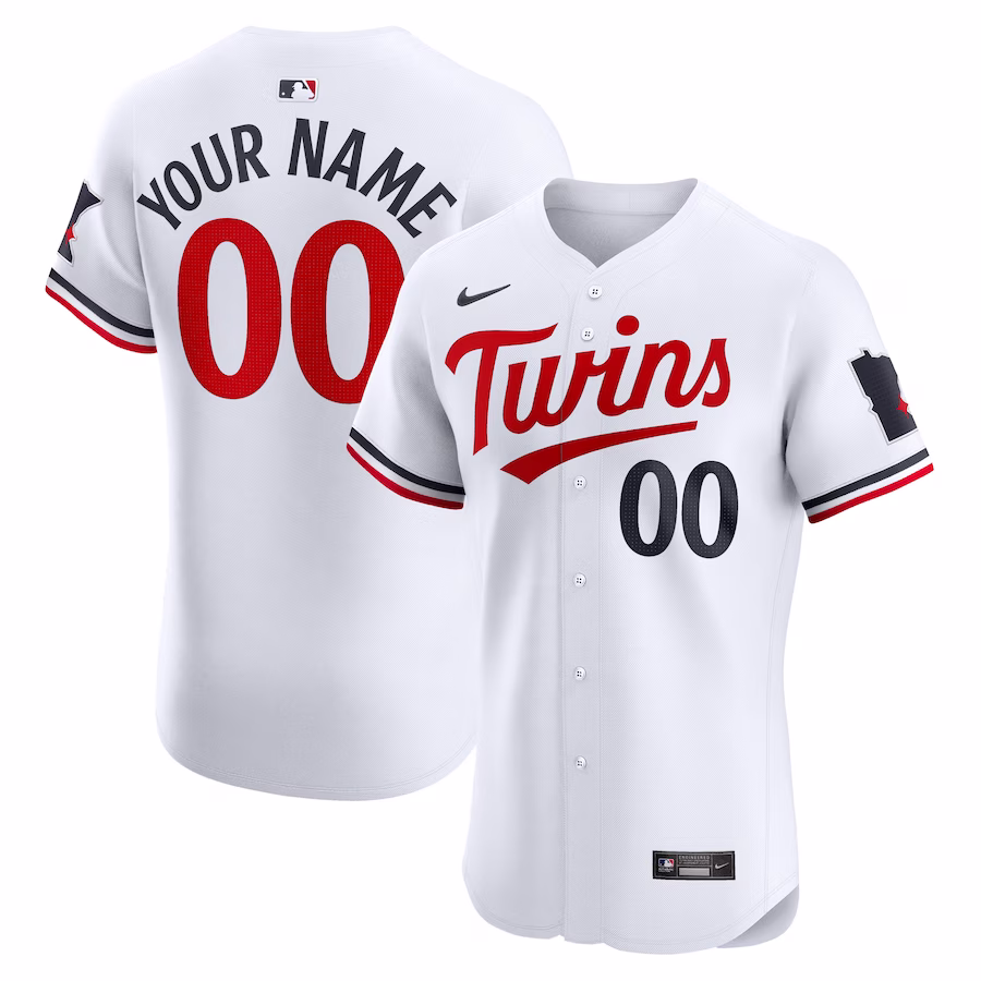 Men's Minnesota Twins Nike White Home Elite Custom Jersey - Jersey