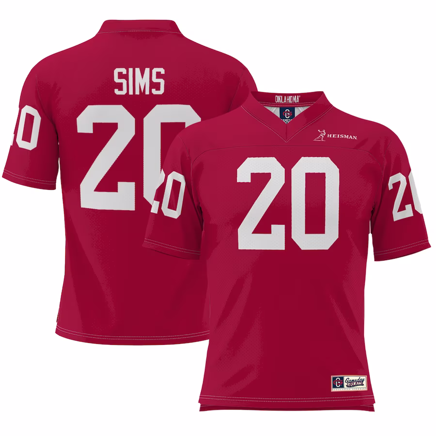 Billy Sims Oklahoma Sooners Youth Heisman Football Jersey - Crimson - Jersey