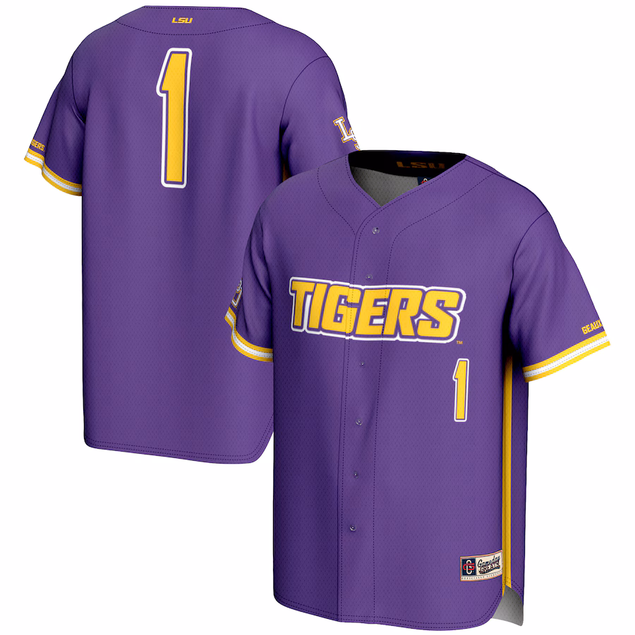 Youth GameDay Greats #1 Purple LSU Tigers Lightweight Baseball Fashion Jersey - Jersey