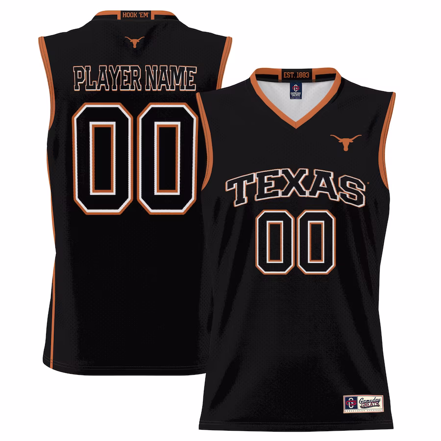 Texas Longhorns GameDay Greats Men's NIL Pick-A-Player Lightweight Basketball Jersey - Black - Jersey
