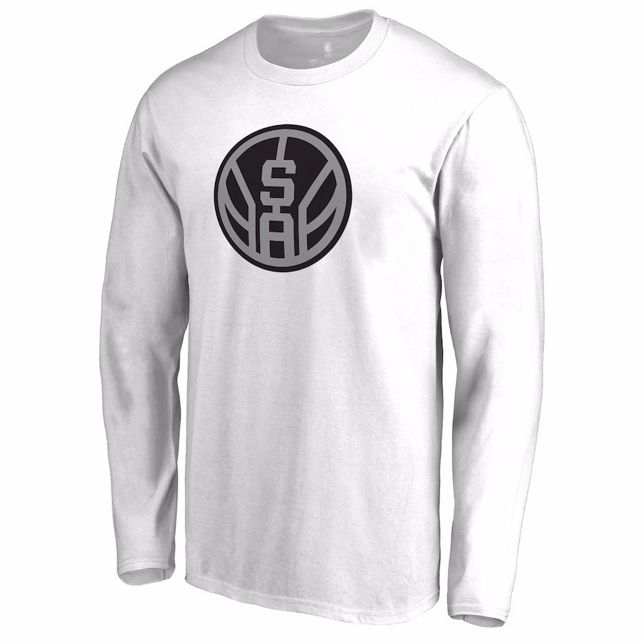Men's San Antonio Spurs White Alternate Logo Long Sleeve T-Shirt - Jersey