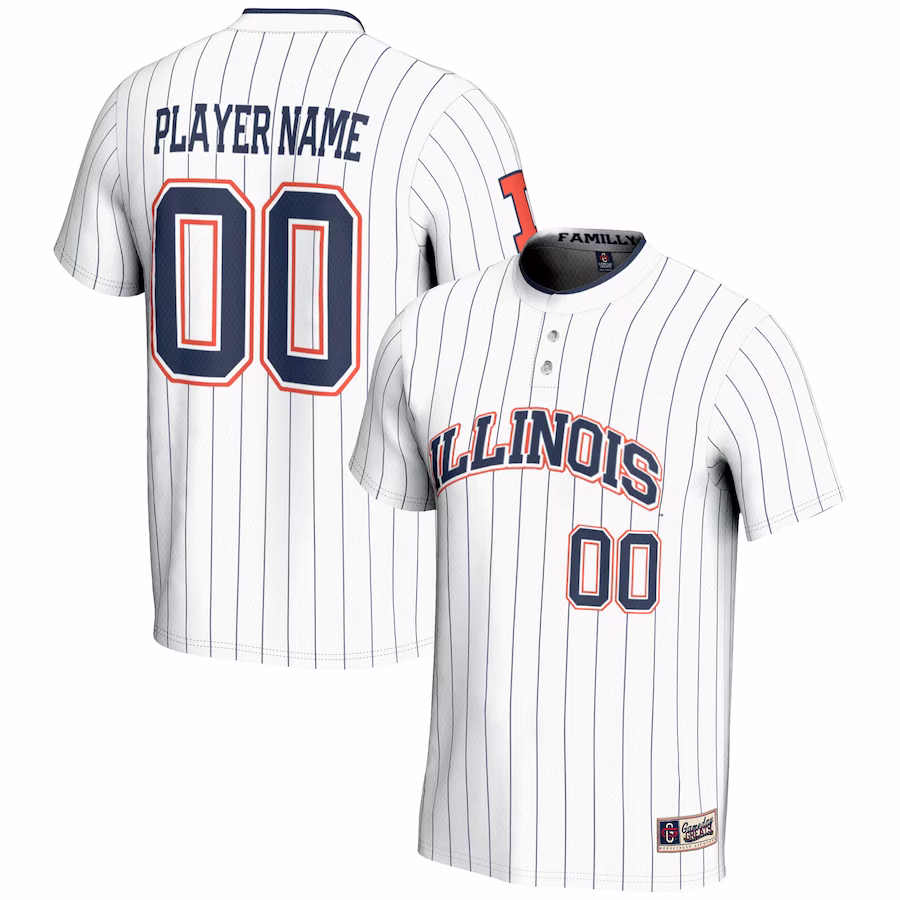 Illinois Fighting Illini GameDay Greats Youth NIL Pick-A-Player Lightweight Softball Jersey - White - Jersey