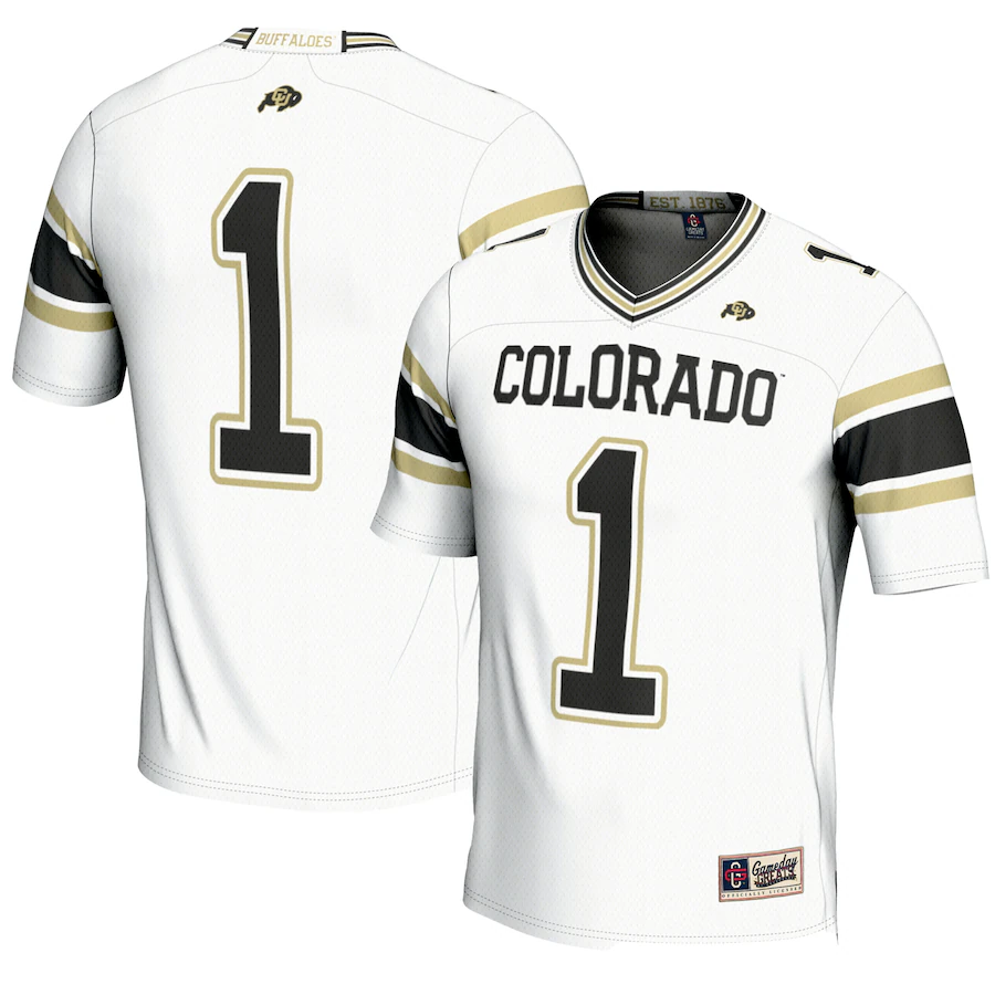 Men's GameDay Greats #1 White Colorado Buffaloes Endzone Football Jersey - Jersey