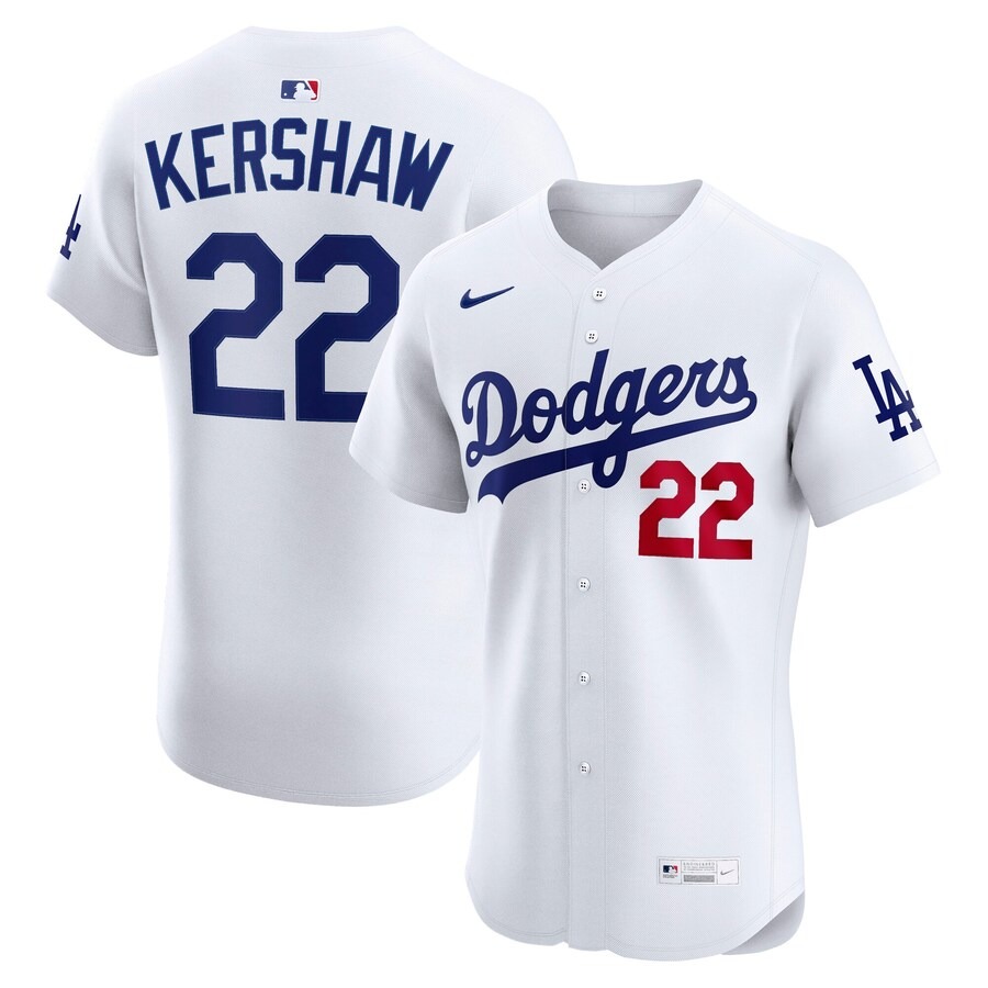 Men's Los Angeles Dodgers Clayton Kershaw Nike White Home Elite Jersey - Jersey