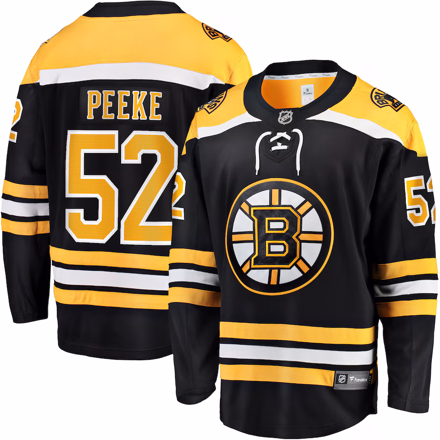 Men's Boston Bruins Andrew Peeke Fanatics Black Home Premier Breakaway Player Jersey - Jersey