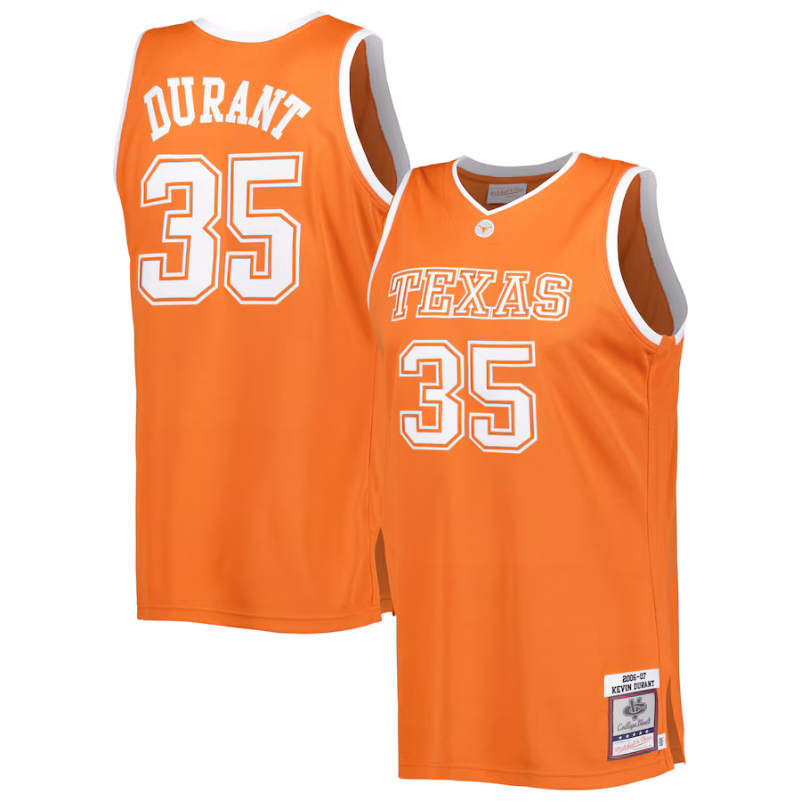 Men's Mitchell & Ness Kevin Durant Burnt Orange Texas Longhorns 2006/07 Throwback Jersey - Jersey