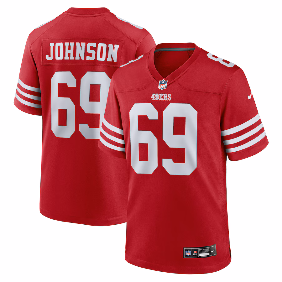 Men's San Francisco 49ers Zack Johnson Nike Scarlet Team Game Jersey - Jersey