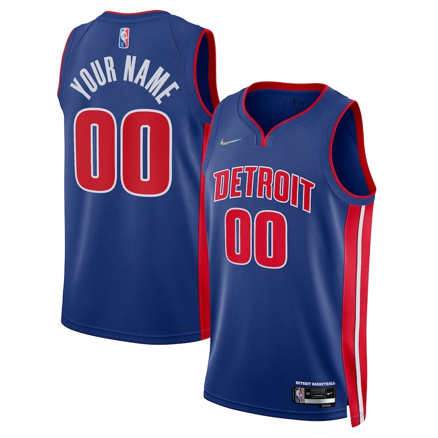 Men's Detroit Pistons Nike Blue 2021/22 Diamond Swingman Custom Jersey - Icon Edition - Jersey