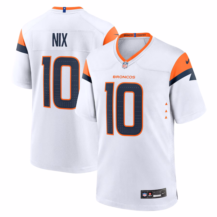 Youth Denver Broncos Bo Nix Nike White Game Jersey - Jersey