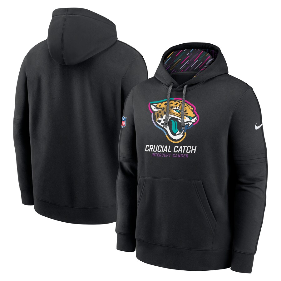 Men's Jacksonville Jaguars Nike Black 2024 NFL Crucial Catch Club Pullover Hoodie - Jersey