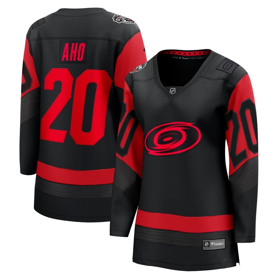 Women's Carolina Hurricanes Sebastian Aho Fanatics Branded Black 2023 NHL Stadium Series Breakaway Player Jersey - Jersey