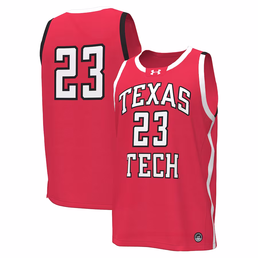 #23 Texas Tech Red Raiders Under Armour Replica Basketball Jersey - Red - Jersey