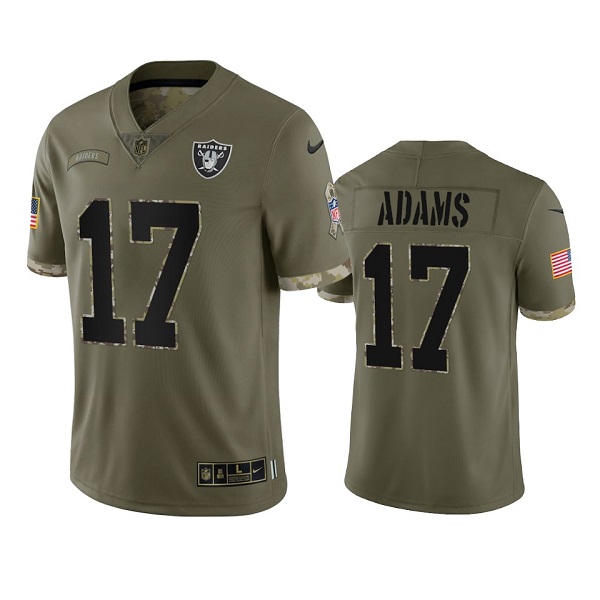 Men's Las Vegas Raiders #17 Davante Adams 2022 Olive Salute To Service Limited Stitched Jersey - Jersey