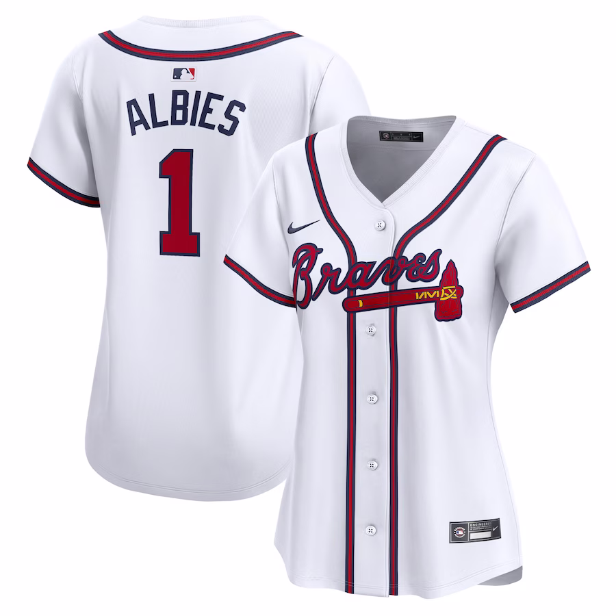 Women's Atlanta Braves Ozzie Albies Nike White Home Limited Player Jersey - Jersey