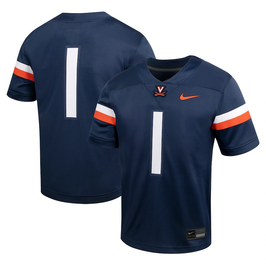 Youth Nike #1 Navy Virginia Cavaliers Untouchable Football Jersey - Jersey