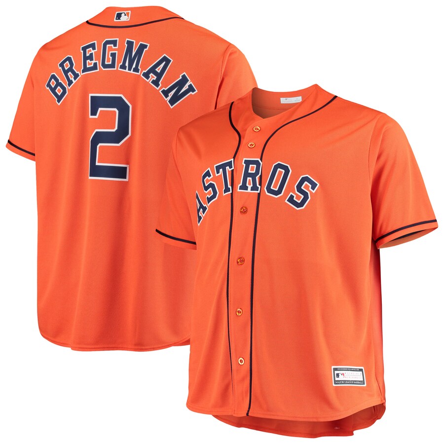 Men's Houston Astros Alex Bregman Majestic Orange Big & Tall Replica Player Jersey - Jersey