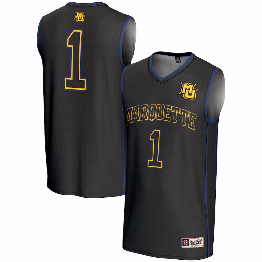 Youth GameDay Greats Black #1 Marquette Golden Eagles Lightweight Basketball Jersey - Jersey