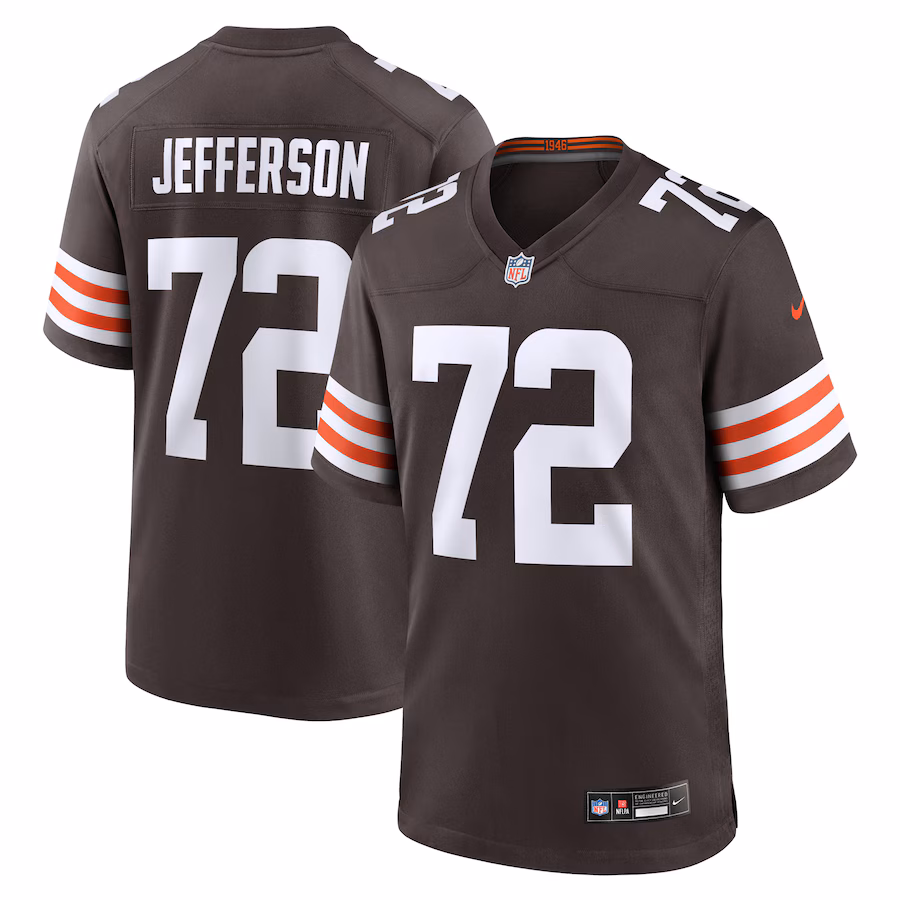 Men's Cleveland Browns Quinton Jefferson Nike Brown Team Game Jersey - Jersey