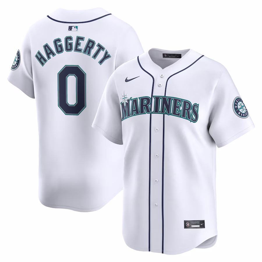 Men's Seattle Mariners Sam Haggerty Nike White Home Limited Player Jersey - Jersey