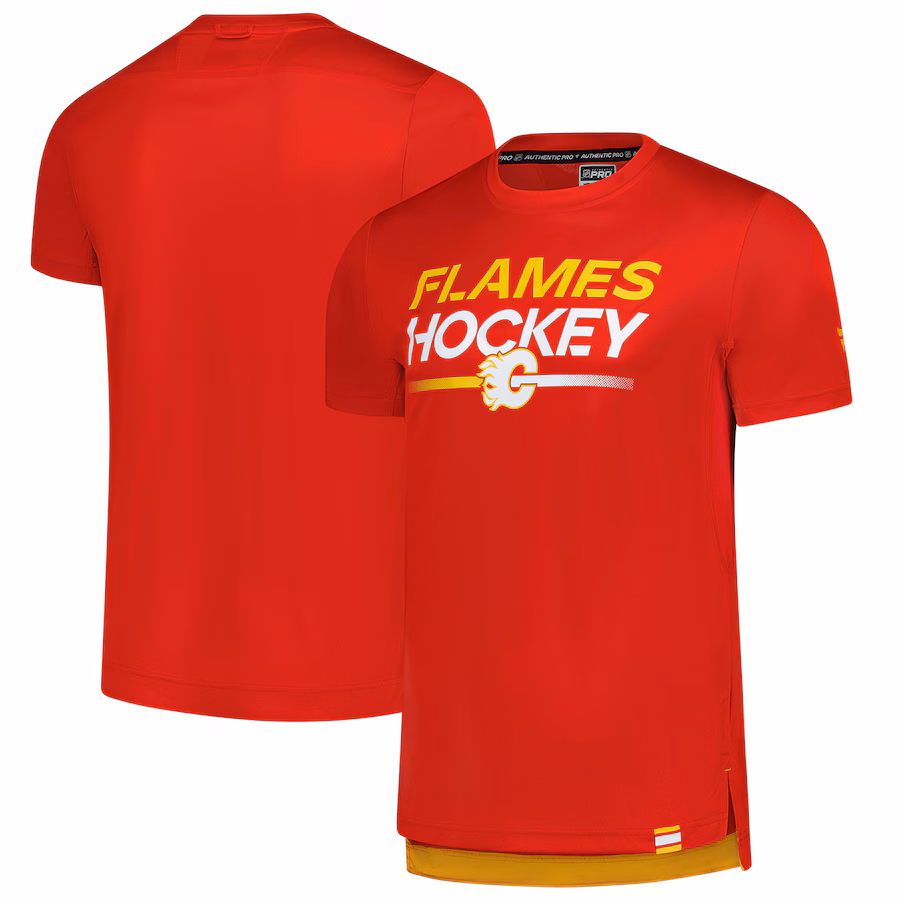 Men's Calgary Flames Fanatics Red Tech T-Shirt - Jersey