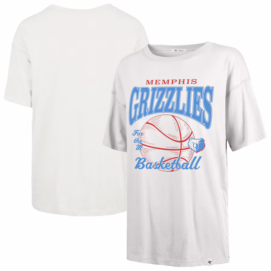 Women's Memphis Grizzlies  '47 White City Edition Down Court Sadie T-Shirt - Jersey