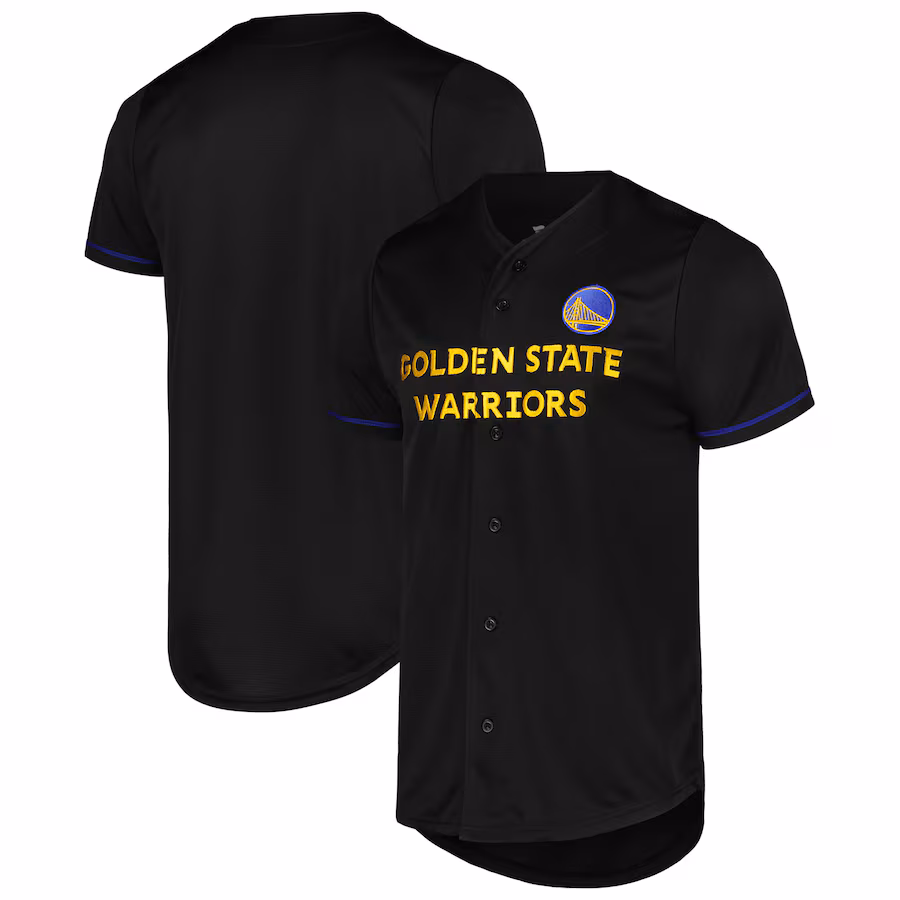 Men's Golden State Warriors Fanatics Black Pop Baseball Jersey - Jersey