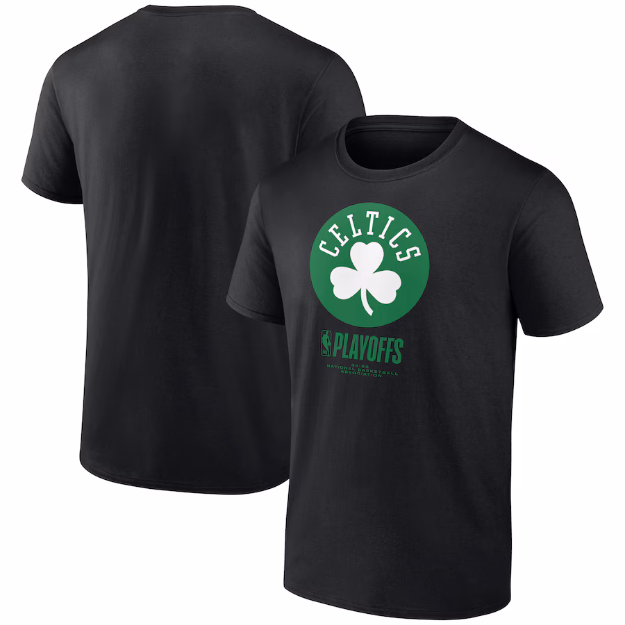 Men's  Boston Celtics Black 2025 NBA Playoffs Alley Oop T-Shirt - Jersey