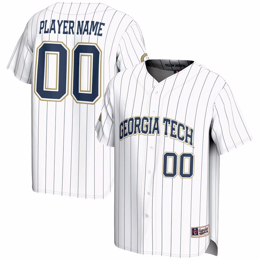 Georgia Tech Yellow Jackets GameDay Greats Youth NIL Pick-A-Player Lightweight Baseball Jersey - White - Jersey