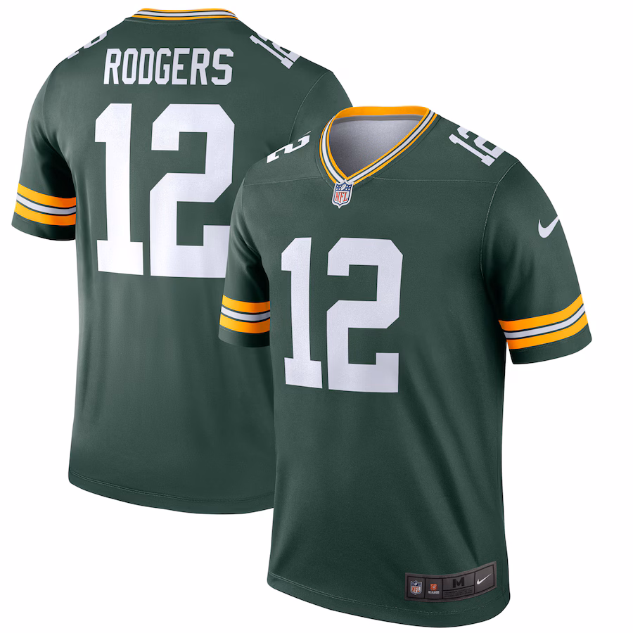 Men's Green Bay Packers Aaron Rodgers Nike Green Team Legend Player Performance Top - Jersey